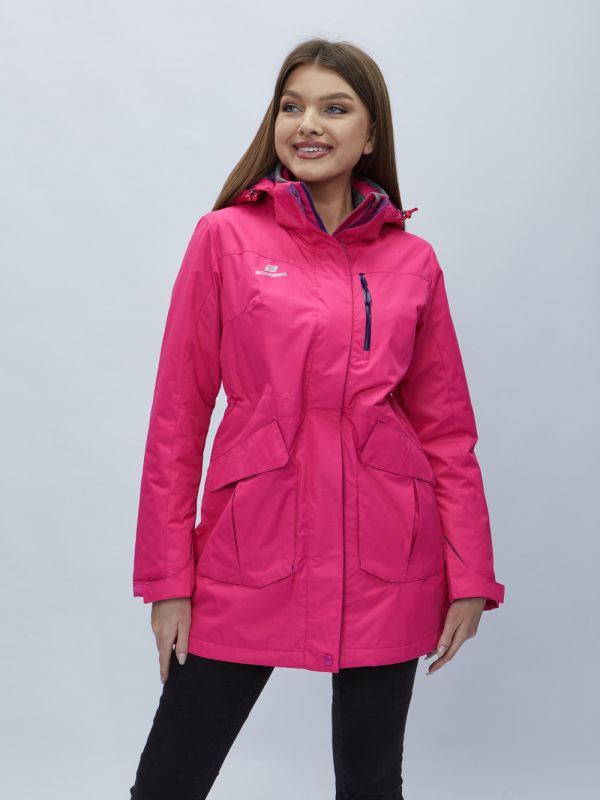 Women's pink hooded parka 551996R